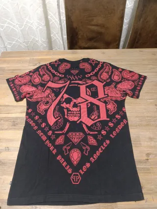 Camiseta Philipp Plein Calavera Roja y Diamantes
