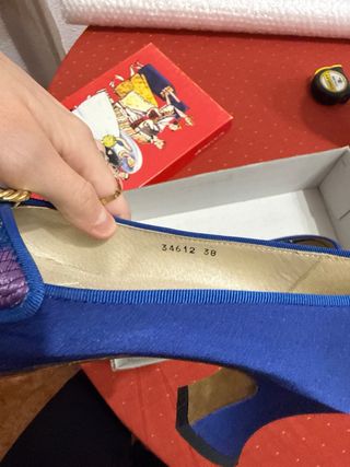 Zapatos de fallera Descans azules y multicolor