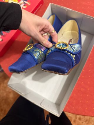 Zapatos de fallera Descans azules y multicolor