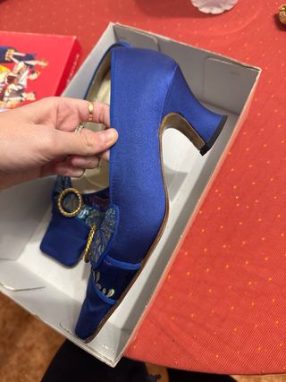 Zapatos de fallera Descans azules y multicolor