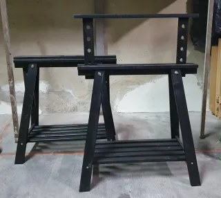 2 Caballetes de madera regulables de 70 cm. a 100