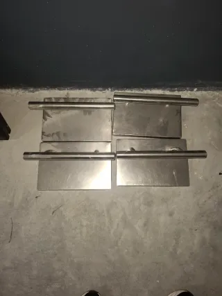 4 Planchas Acero Inoxidable con Asa