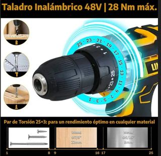 Maletín Taladro Percutor 21V con 2 Baterías, NUEVO