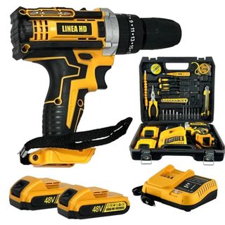 Maletín Taladro Percutor 21V con 2 Baterías, NUEVO