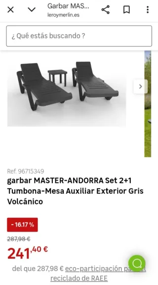 Set 2 Tumbonas con mesa auxiliar