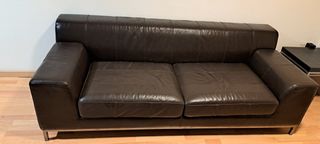 Sofá 3 plazas polipiel marrón