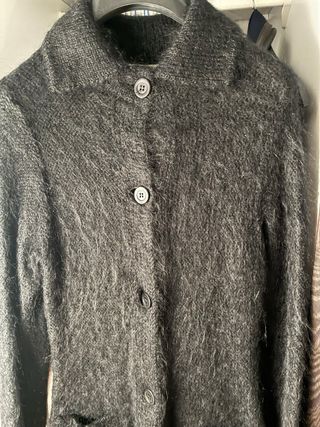 Abrigo largo de lana negro