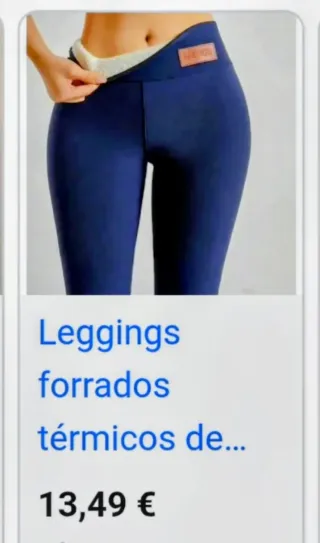 Leggings térmicos forrados azules