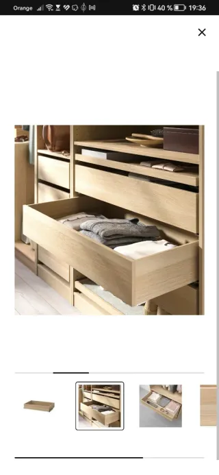 4 Cajones efecto roble KOMPLEMENT 100x58 cm