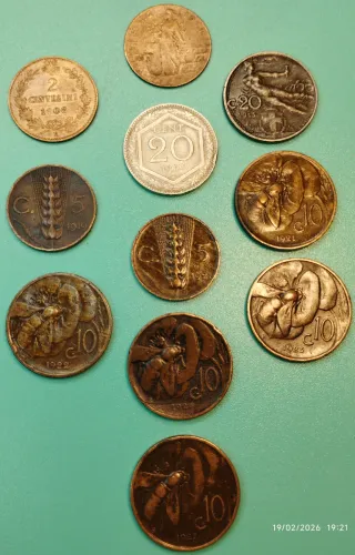 Lote de 11 monedas antiguas Reino de Italia.