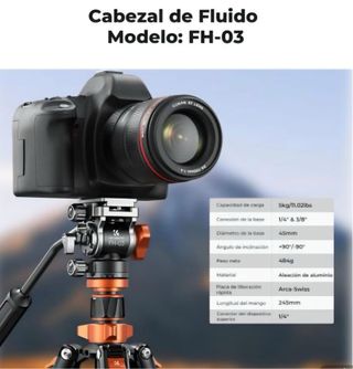Trípode de Video Aluminio K234A7+FH-03