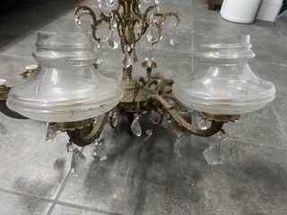 Lámpara de cobre con lágrimas de cristal