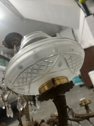 Lámpara de cobre con lágrimas de cristal