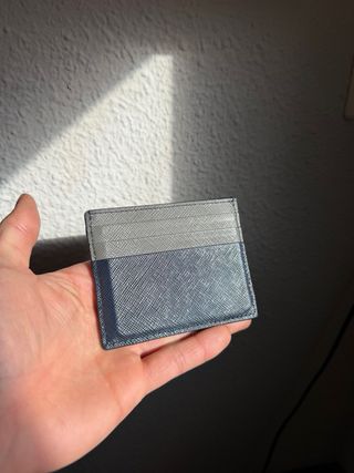 Tarjetero Prada Azul y Gris