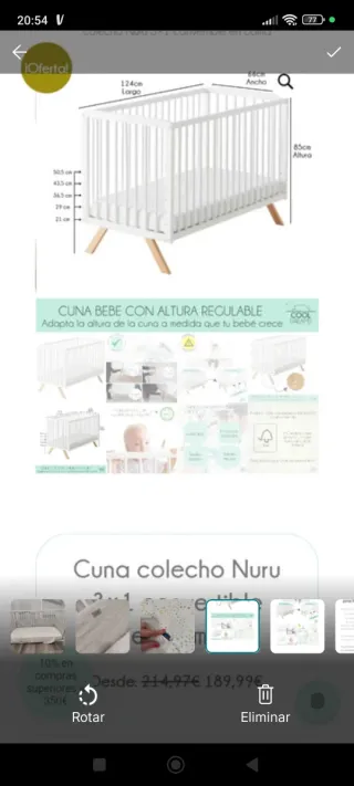 Cuna colecho Nuru 3x1