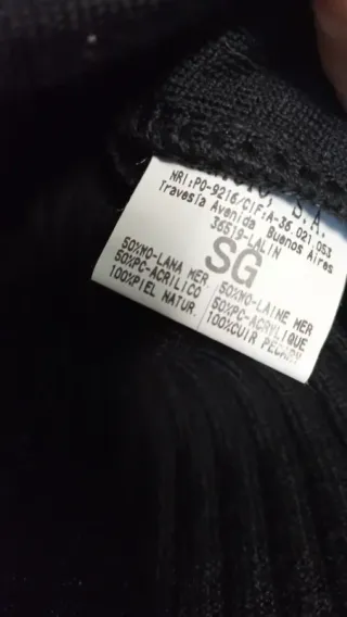 Chaqueta cuero y punto