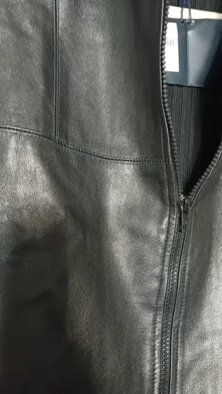 Chaqueta cuero y punto