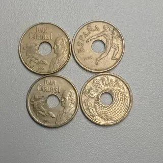 Lote 11 monedas 25 pesetas España