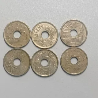 Lote 11 monedas 25 pesetas España