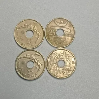 Lote 11 monedas 25 pesetas España