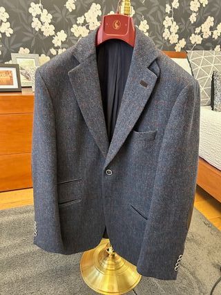 Chaqueta Enzo Romano azul tweed