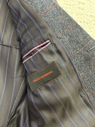 Chaqueta Enzo Romano azul tweed