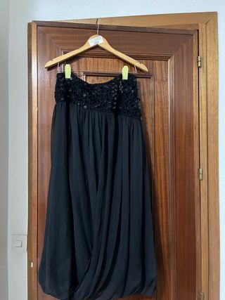Falda Zara lentejuelas negra