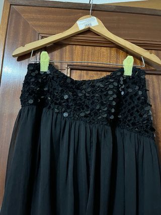 Falda Zara lentejuelas negra