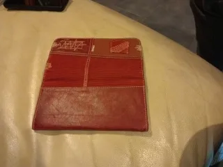 Cartera monedero mujer piel roja