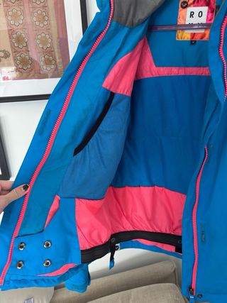 Chaqueta Roxy esquí mujer azul y rosa