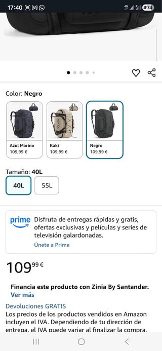 Mochila TOLA CA Negra NUEVA a estrenar.