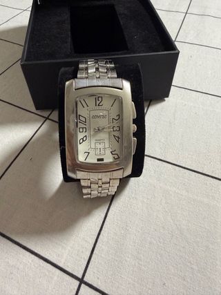 Reloj CONTEC Plata y Blanco