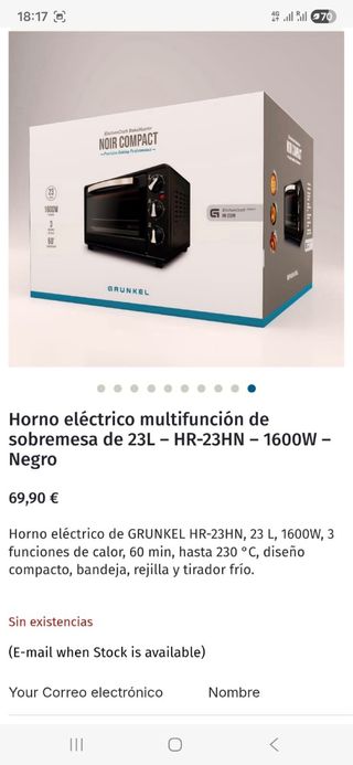 Horno Eléctrico Nuevo