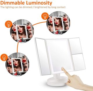 WEILY - Specchio per trucco con illuminazione LED