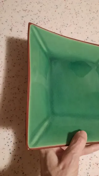 Set Ciotola e Piatto Quadrato Ceramica craquelè