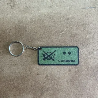 Llavero militar verde con nombre