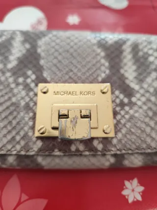 Cartera Michael Kors Piel Serpiente Dorada