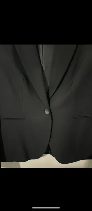 Traje Zara Chaqueta y Pantalón Negro Talla M