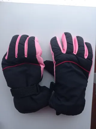 Guantes esquí/snowboard negros y rosas