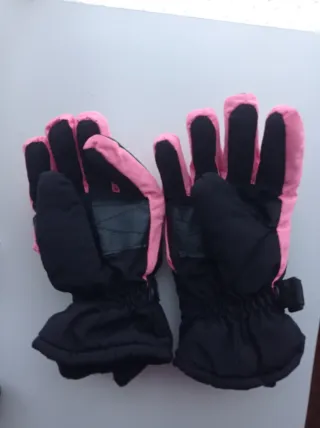 Guantes esquí/snowboard negros y rosas