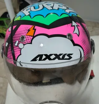Casco Moto Diseño Comic Burbujas
