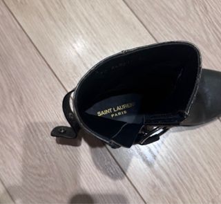 Botines Saint Laurent Piel Negro Hebillas Talla 35