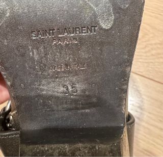 Botines Saint Laurent Piel Negro Hebillas Talla 35