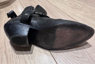 Botines Saint Laurent Piel Negro Hebillas Talla 35