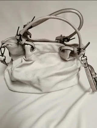 Borsa Lookat bianca traforata e intrecciata