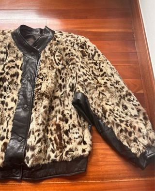 Chaqueta Vintage Piel Animal Print