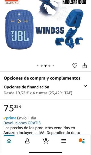 JBL Wind 3S Altavoz Bluetooth 2 UNIDADES 55 EUR