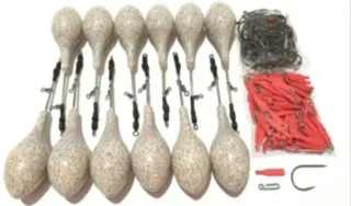 12 Plomos 100g Pesca Surfcasting, grapas, anzuelos