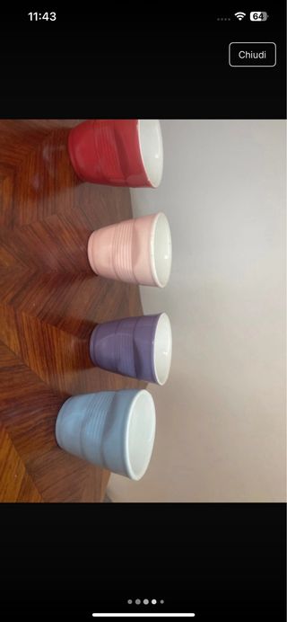 Set 6 Tazzine Caffè Stile Ammaccato + 5 Faccine