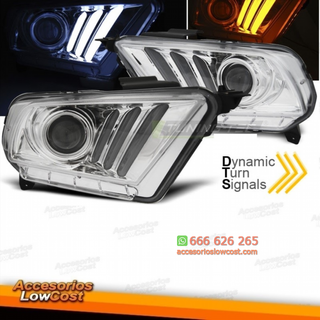FAROS LED CROMO DRL PARA FORD MUSTANG 10-13